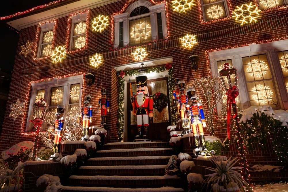 Massive festive christmas outdoor decorations